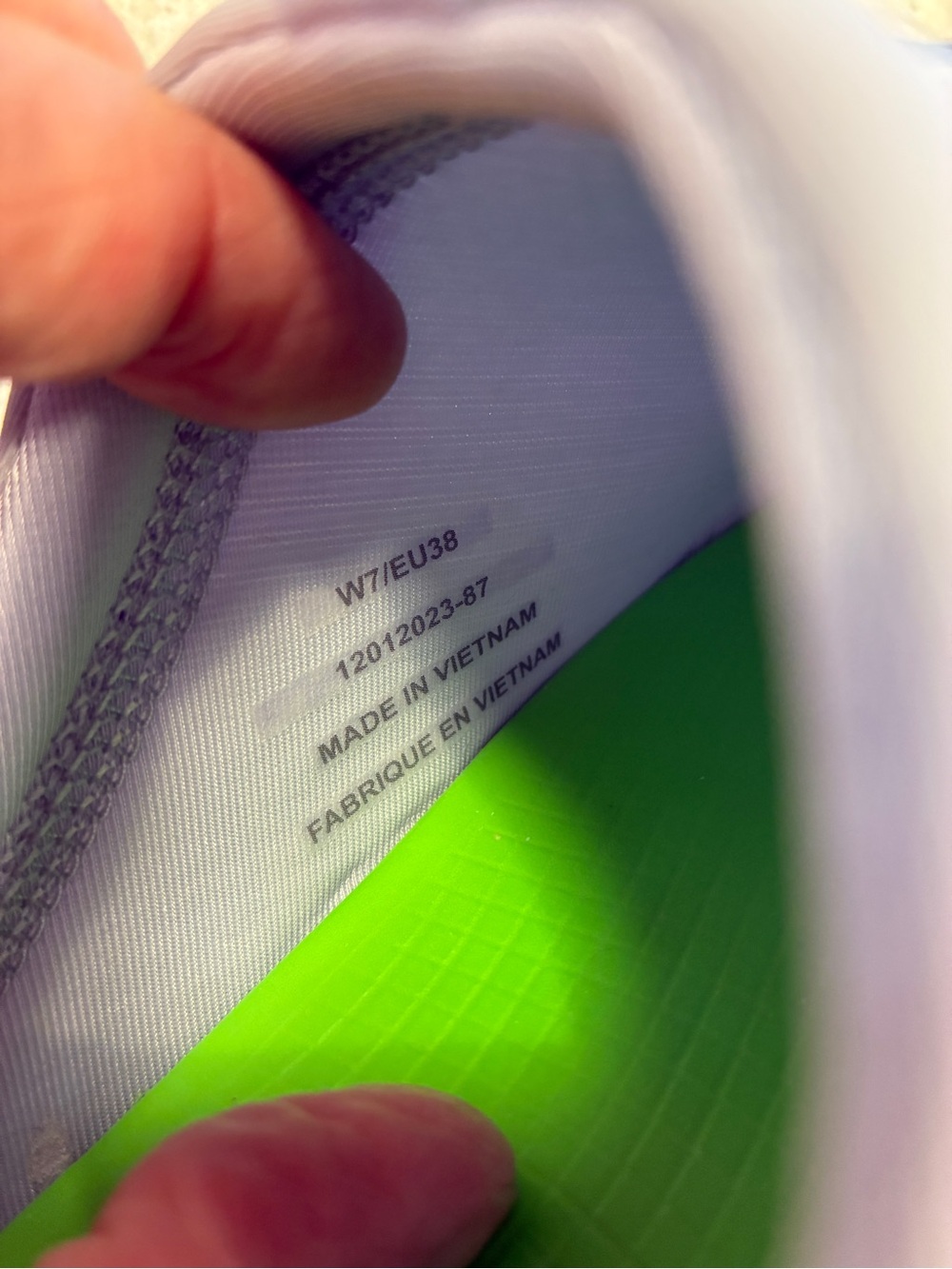 OOFOS Lavender Mesh Slip-On Clog with Bright Green Insole - Picture 3 of 6